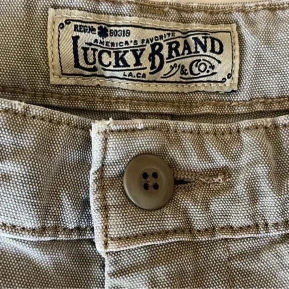 Lucky Brand | Khaki Boyfriend Distressed Utility Ankle Pants, Size 6 - Picture 8 of 11